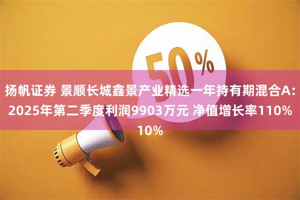 扬帆证券 景顺长城鑫景产业精选一年持有期混合A：2025年第二季度利润9903万元 净值增长率110%