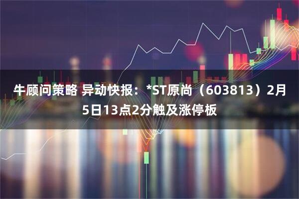 牛顾问策略 异动快报：*ST原尚（603813）2月5日13点2分触及涨停板